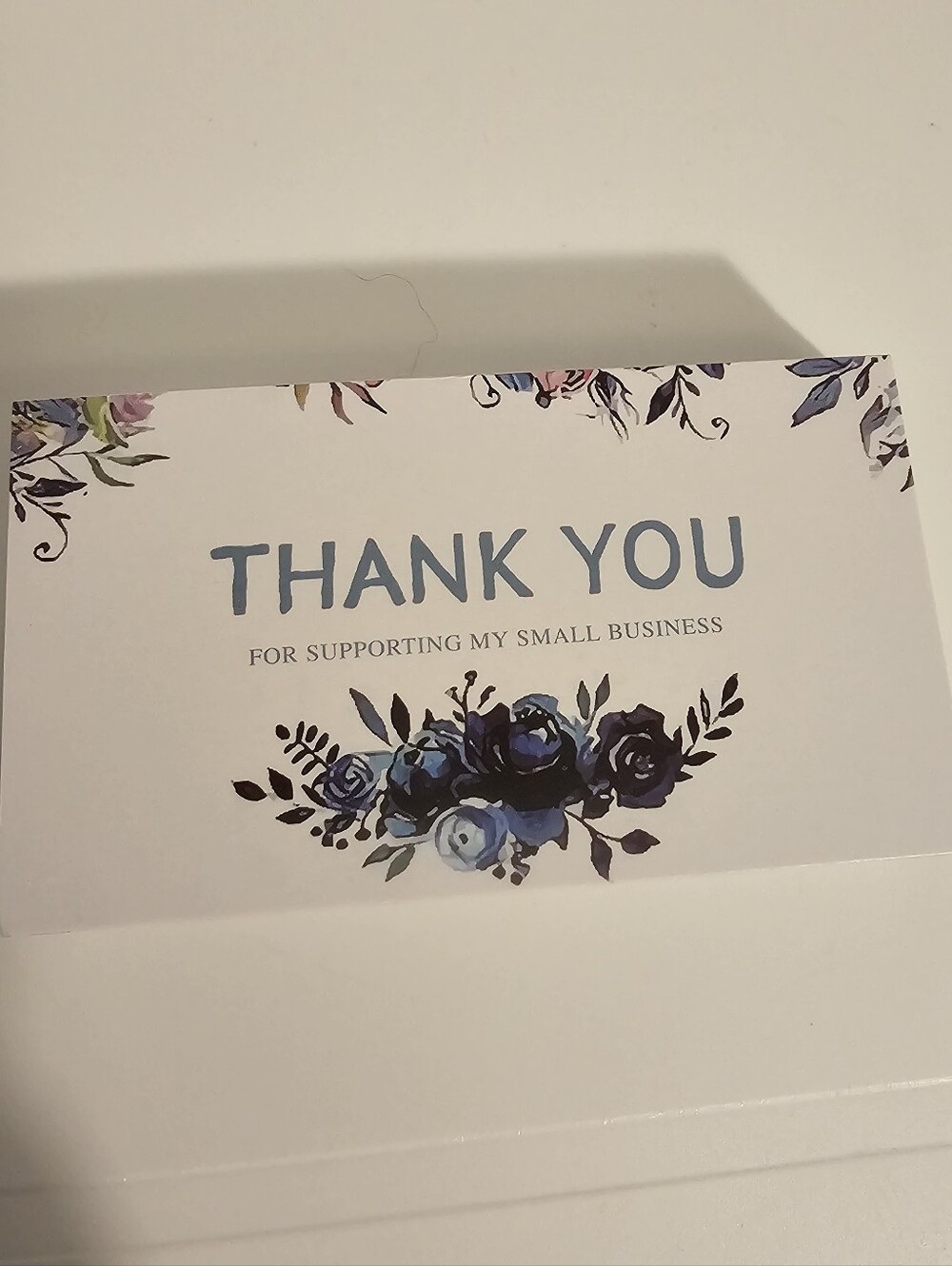 Floral Thank You For Supporting Business Cards - New - Picture 4 of 7